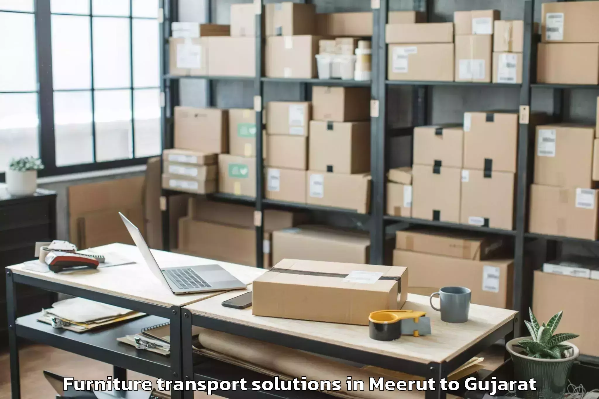 Professional Meerut to Baria Furniture Transport Solutions